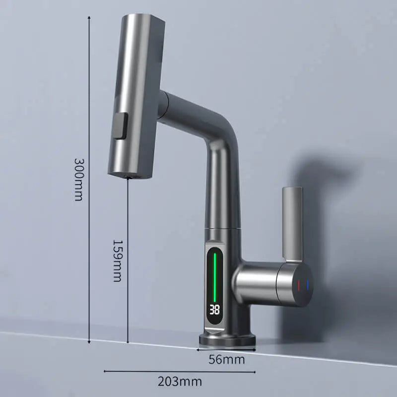 Digital Display Waterfall Basin Faucet