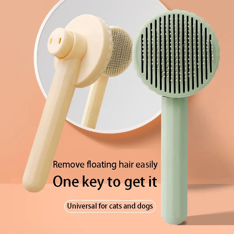 Hair Removal Comb Cat Brush Self Cleaning