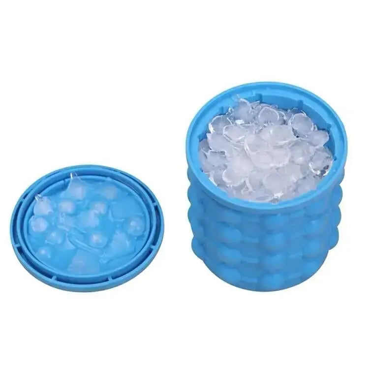 Silicone Mold Ice Cube Tray Maker Portable Bucket